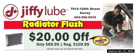 radiator flush cost jiffy lube