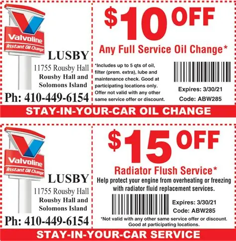 radiator flush coupon valvoline